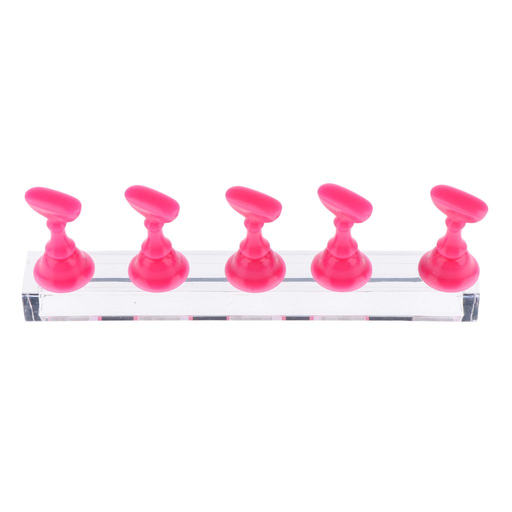 Professional Nail Tips Stand Nail Art Design Practice Holder Pink