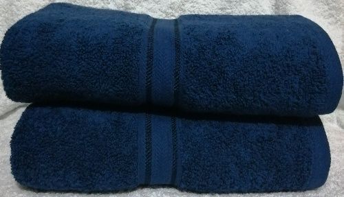 Bath Towel - Small -Navy Blue Set Of 2 - Neck Size