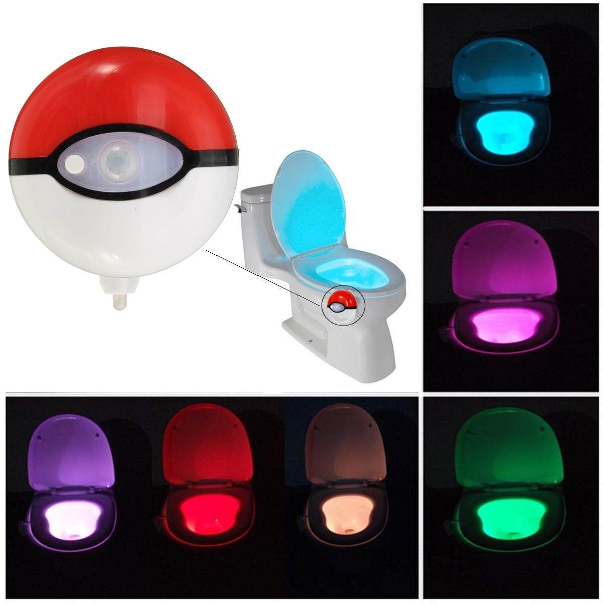 New 8 LED Human Body Motion Sensor Toilet Bowl Bathroom Night Light Lamp