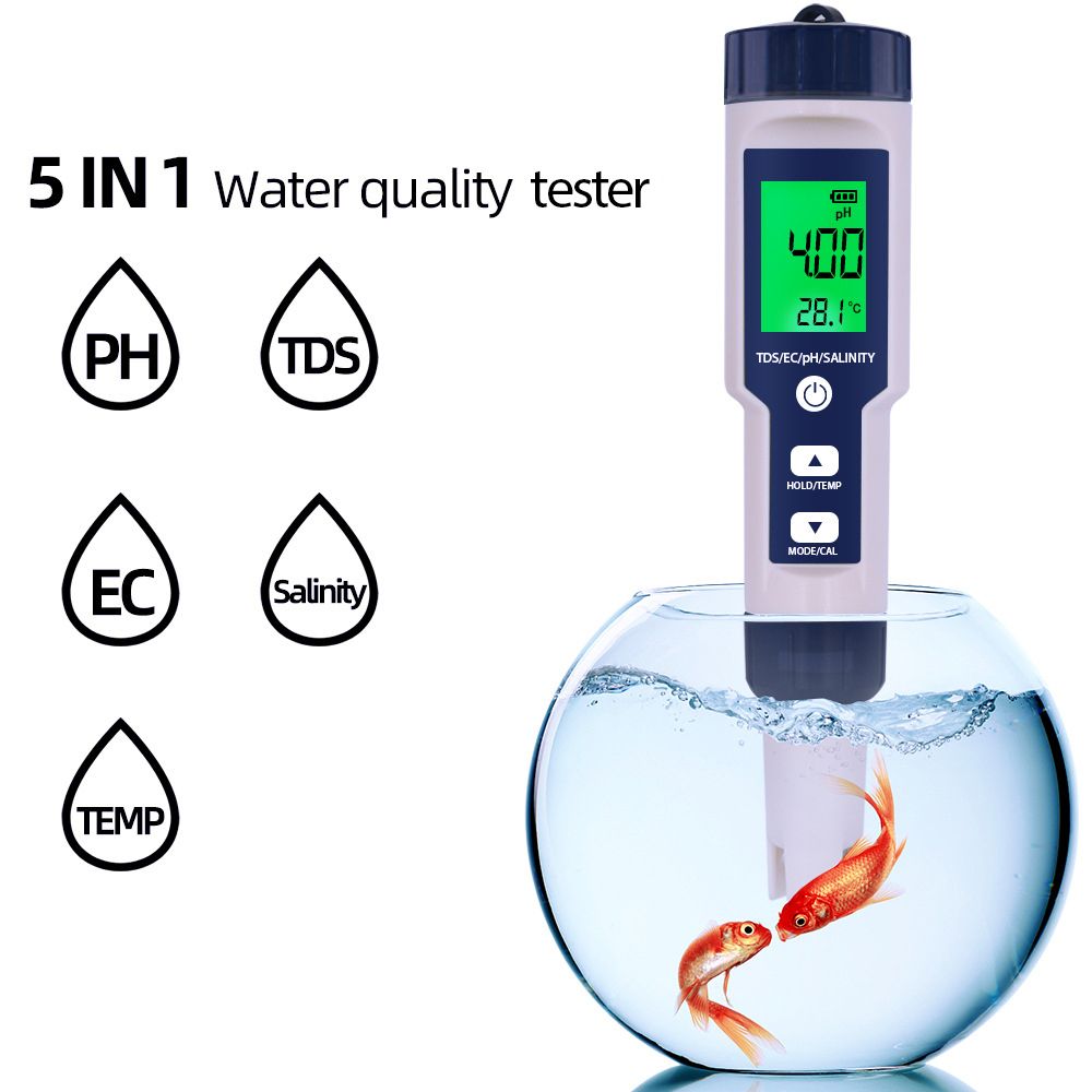 5 In 1 Water Quality Tester Digital Meter Water Quality