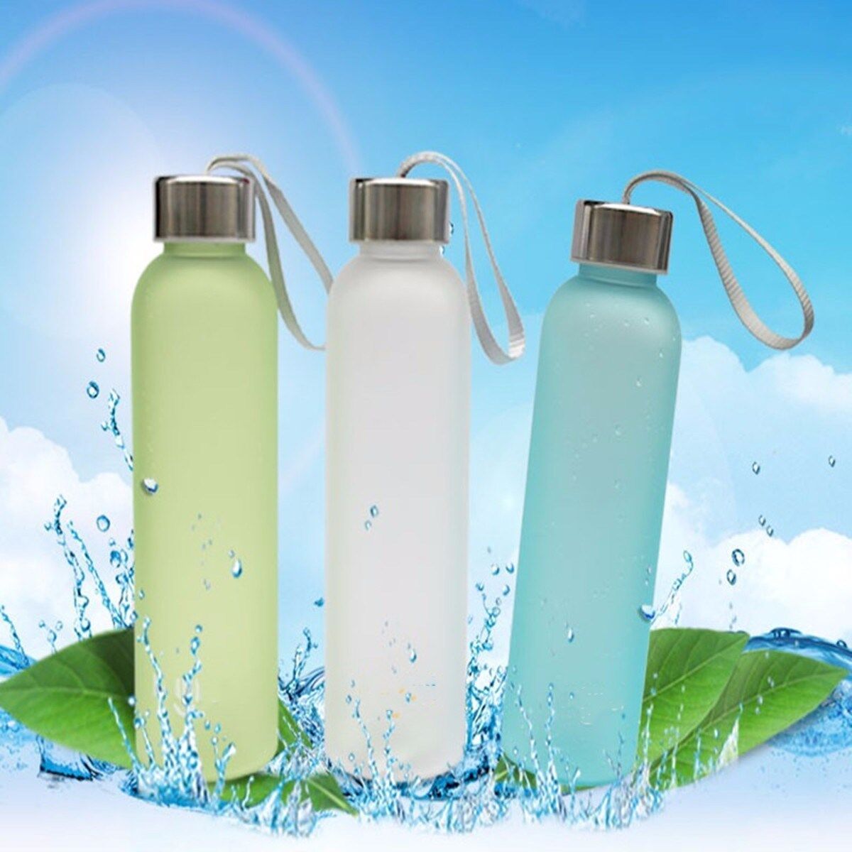 Outdoor Sport Unbreakable Leak-proof Travel Water Cup Drink Bottle Cycling 600ML White