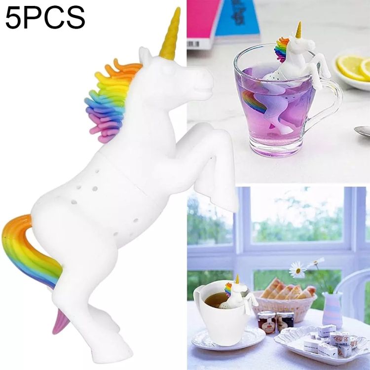 5 PCS Creative Unicorn Shape Silicone Tea Infuser