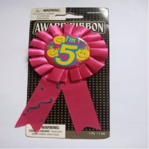 5 Year Old Award Ribbon