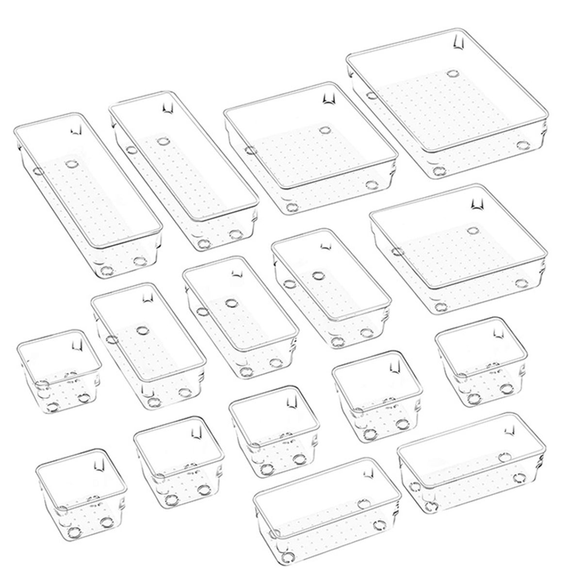 16PCS Drawer Organizer Box With Non-Slip Silicone Pads