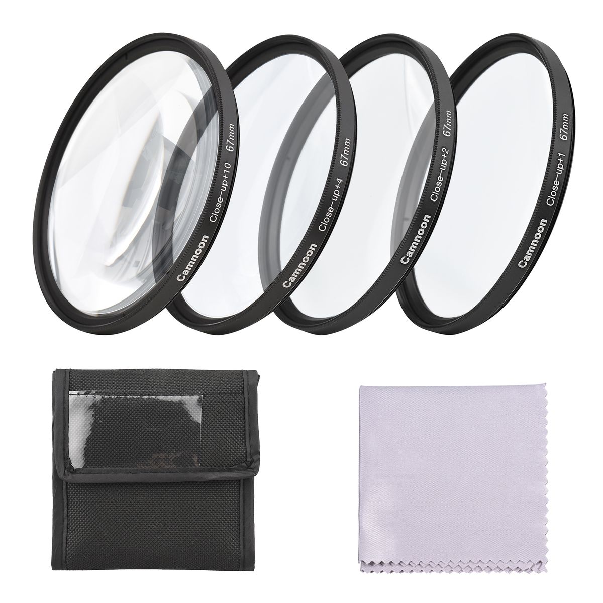 Camnoon 67mm Close-up Filter Kit 4pcs(+1,+2,+4,+10) Macro
