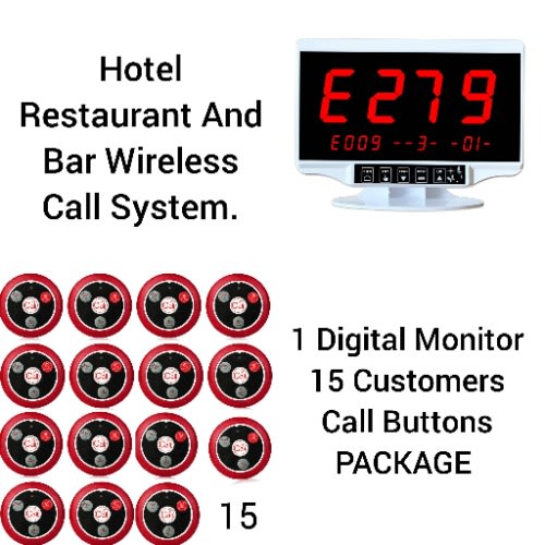 Wireless Call System 15 Buttons - 1 Monitor Pack