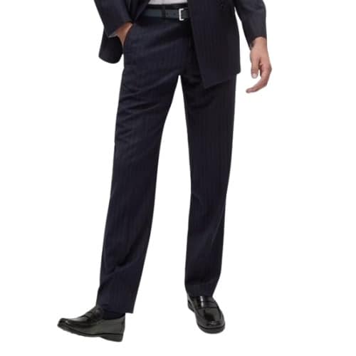 Marks And Spencer Collezione Striped Navy Trousers