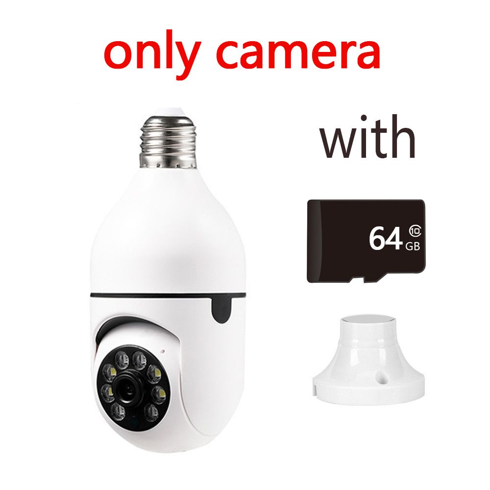 5G WiFi YCC365 Surveillance Camera E27 Bulb Google Auto Tracking Night Vision Full Color With Baby Monitor Indoor Security Cam