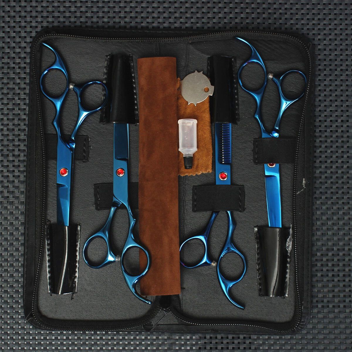 7x Professional Hair Scissors PET DOG Grooming Curved Tool Shears 7" Set