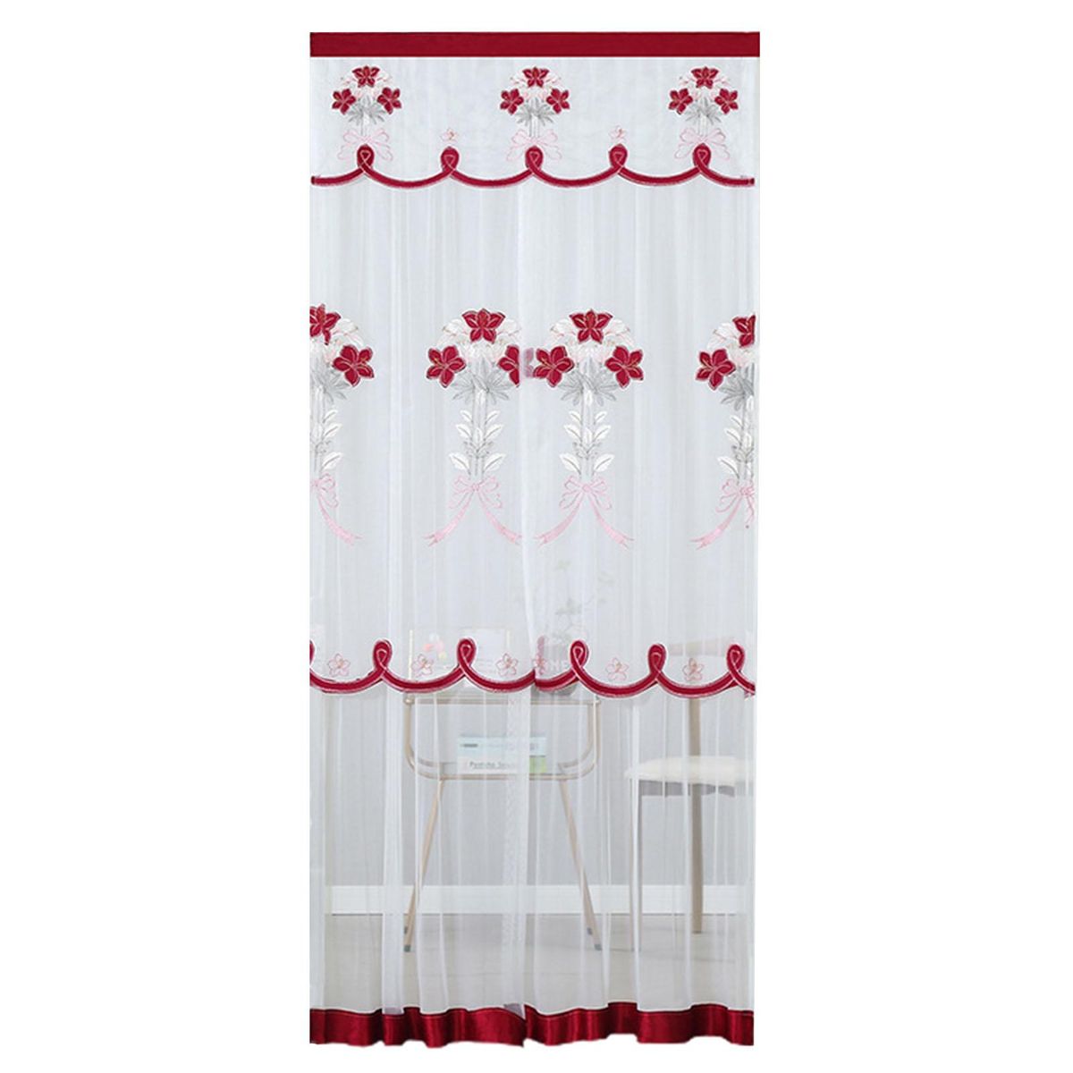 Door Curtain Screen Door Curtain Mesh Net Red