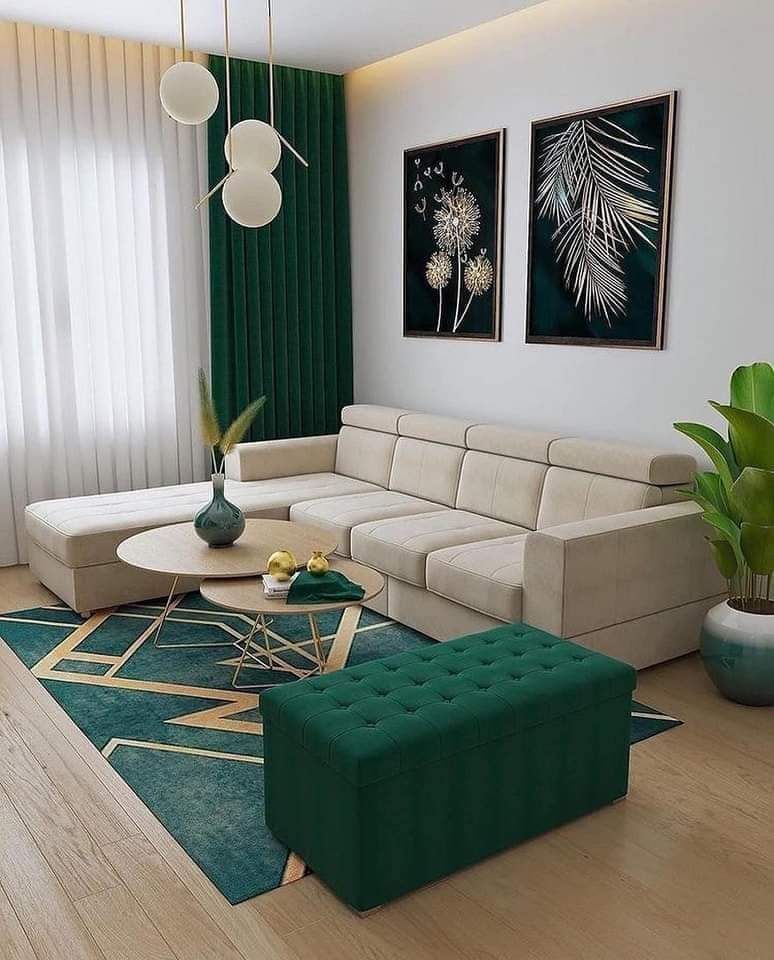 KJ  L-Settee.Cream.Lagos Delivery Only