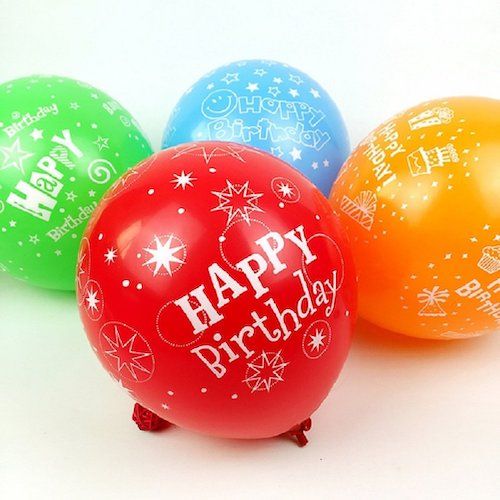 25 PIECES LATEX  HAPPY BIRTHDAY BALLOON