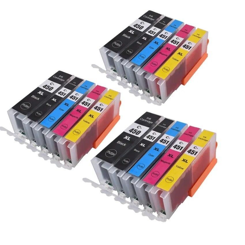 15pcs PGI-450 451 compatible ink cartridge For canon PIXMA  IP7240 MG5440 MG5540 MG6440 MG6640 MG5640 MX924 MX724 IX6840 printer