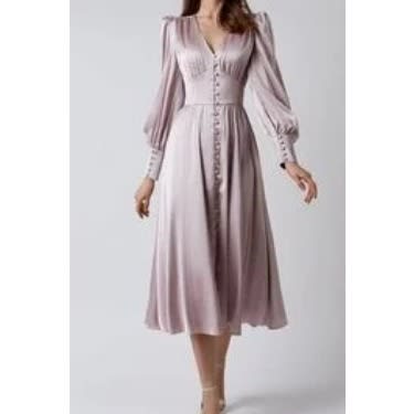 Silk Duchess Flared Dress For Women