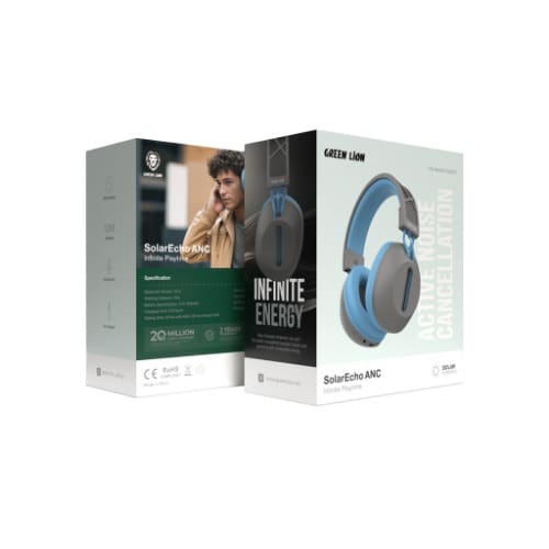 Green Lion Solarecho Headphones, Anc, Infinite Playtime, 10m Distance, Microphone, Aux