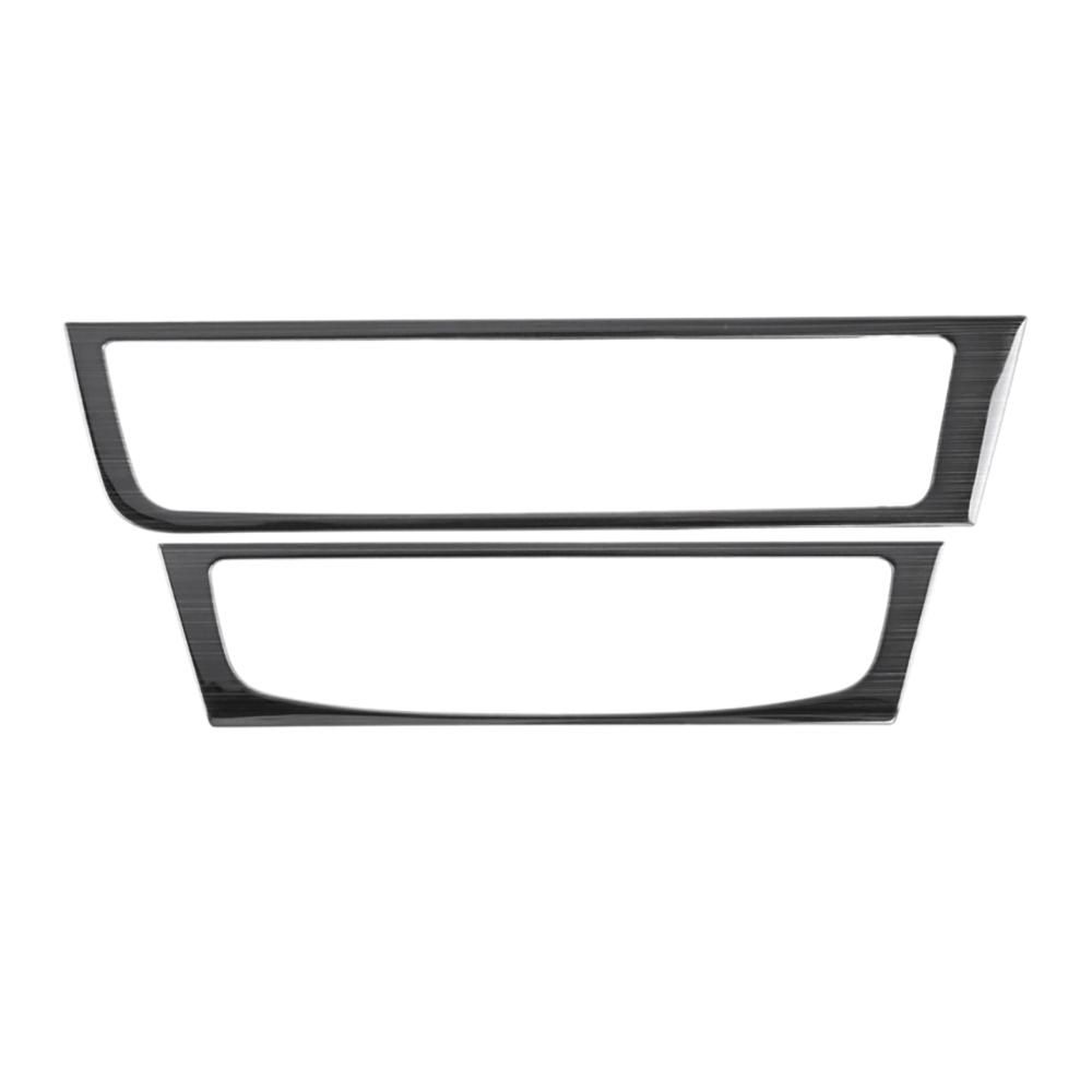 2Pcs Car Black Brushed Stainless Steel Console Air Condition