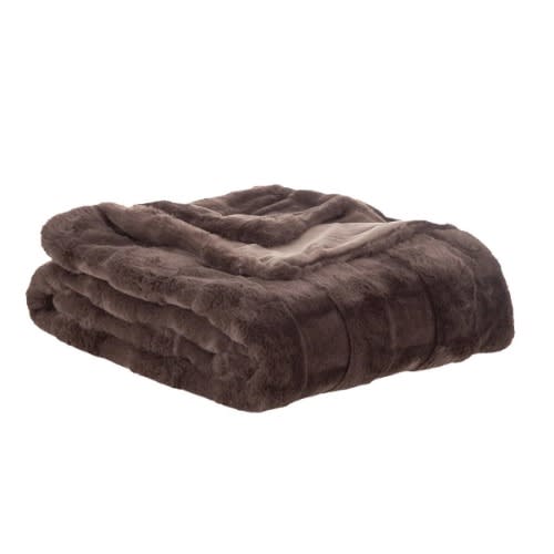 Berkshire Collection Faux Fur Plush Throw Blanket - 60"x70" - Brown