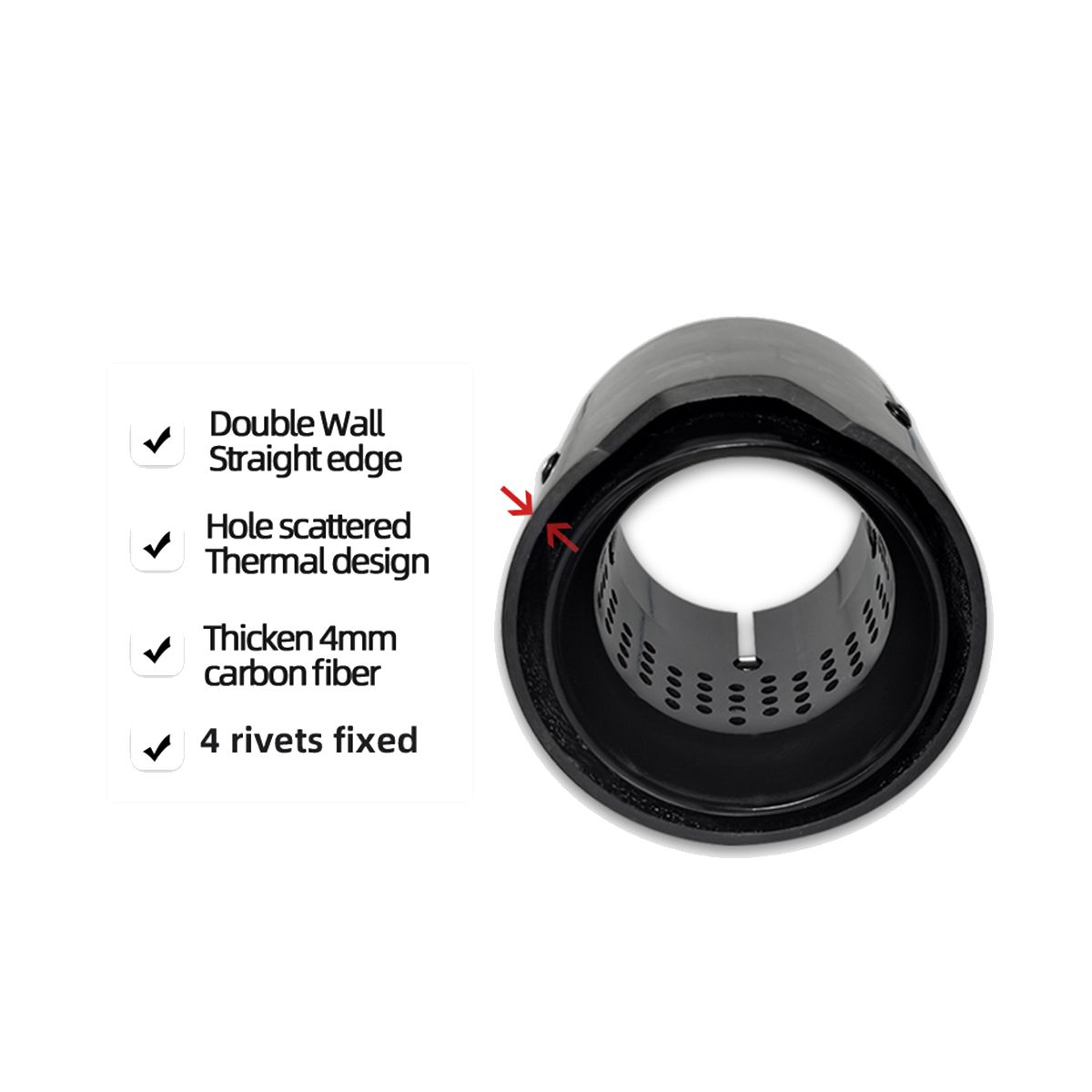 1PCS Glossy Carbon Fiber Exhaust Tip Auspuffspitze for M2