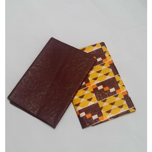 Plain And Pattern Ankara 4 Yards- Chocolate Brown