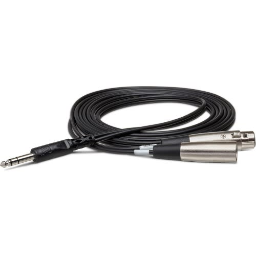 Hosa SRC-204 Insert Cable- 1/4 in TRS to XLR3M and XLR3F - 4m