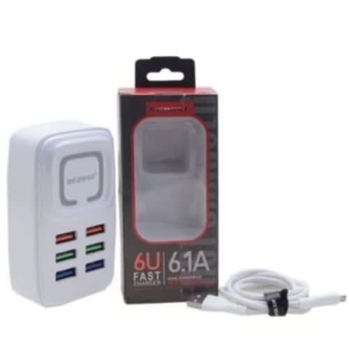 Recrsi 8-usb Port Fast Cell Phone Charger With Auto Id - 6a