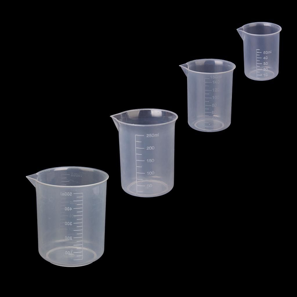 4x  Graduated Measuring Beakers Cylinders Jugs Kitchen