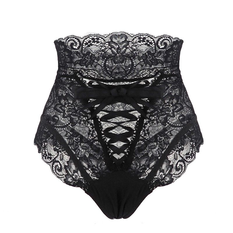 4pcs Per Lot Sexy Panties Women High Waist Lace Thongs G Strings Underwear Hollow Out Lingerie
