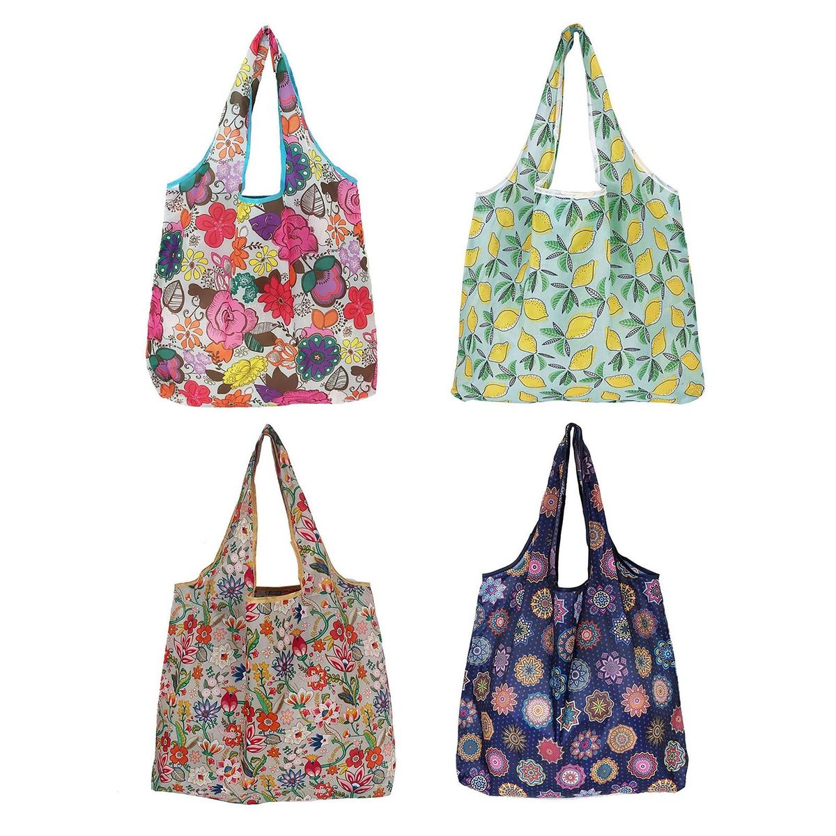 4Pcs Tote Bags Women Print Shoulder Bag Grocery Pouch