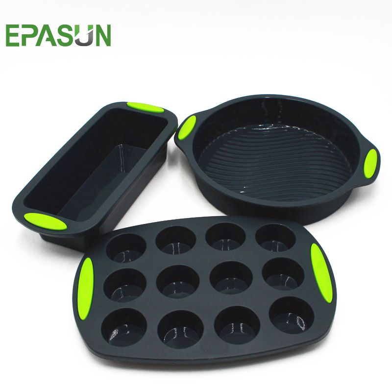 EPASUN 3pcs Set Silicone Baking Cake Mold Cup Pan Mould