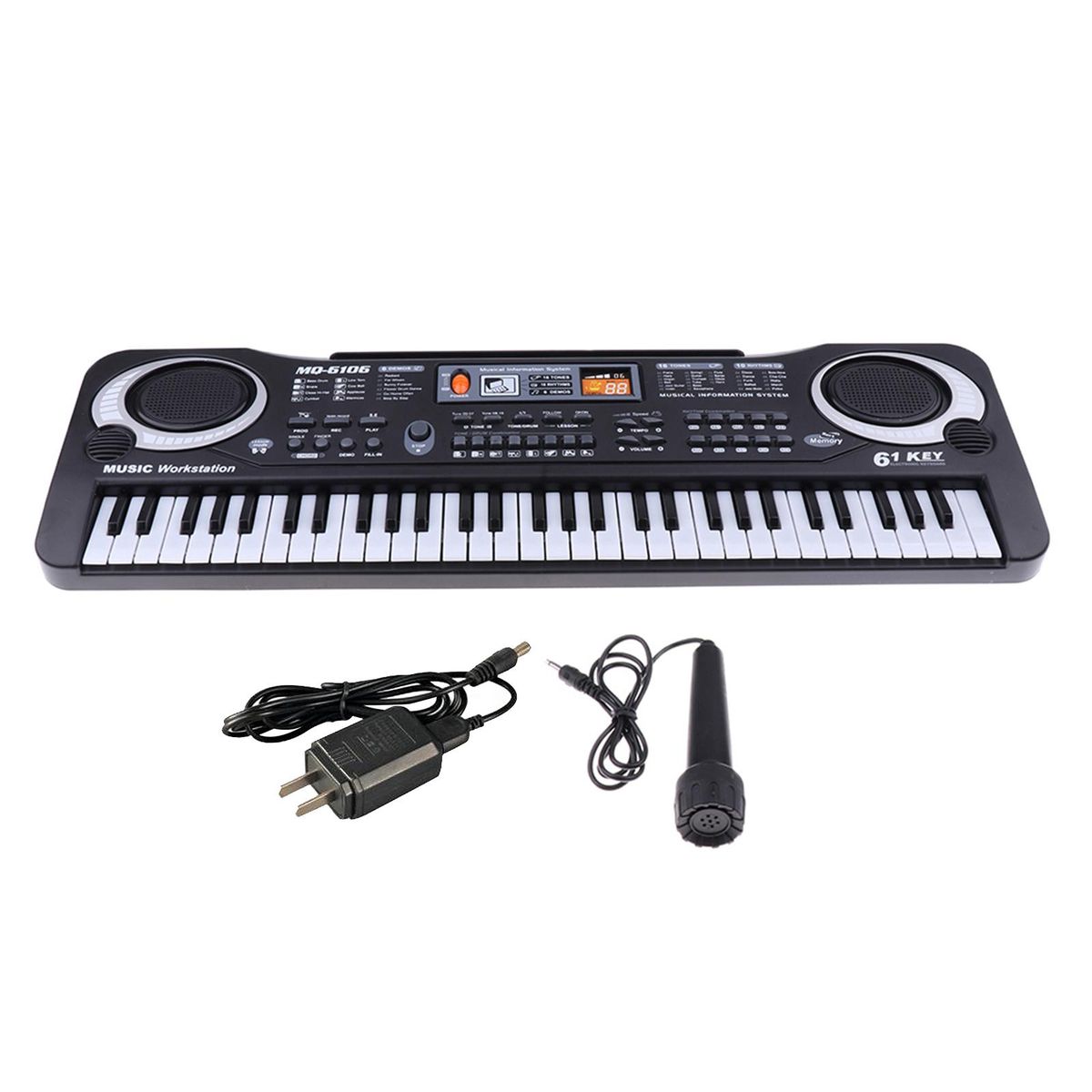 Piano Keyboard With Microphone 10 Rhythms/ 61  Girls Boys