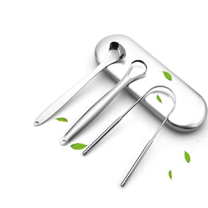 Tongue Scraper (3-Pack) Stainless Steel Tongue Cleaner Cleaning Tools for Adults and Children