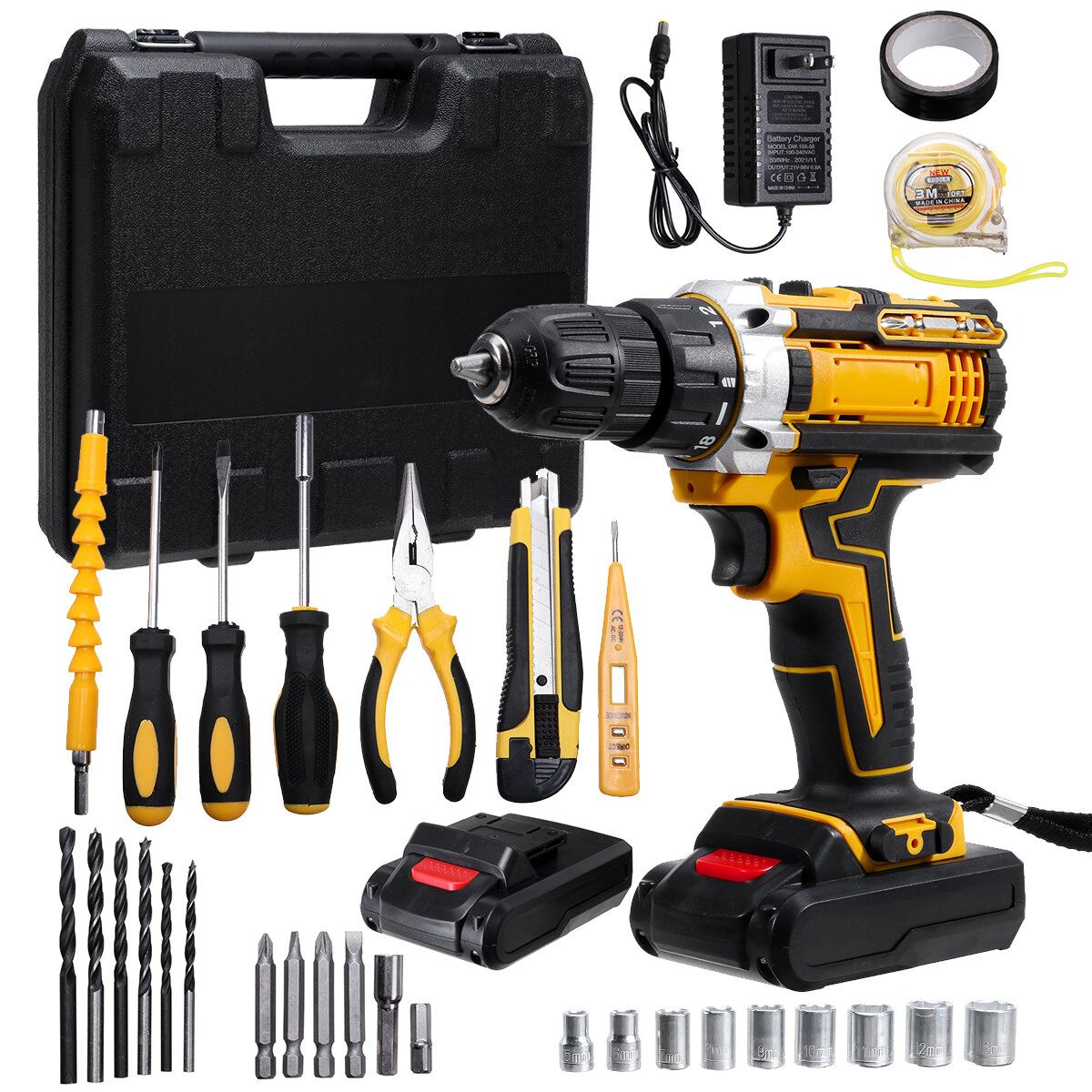2000rpm 38Nm 21V Lithium Electric Impact Hammer Drill Wood
