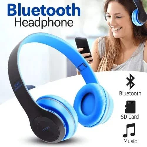 P47 Wireless Bluetooth Sports Headphones - Blue - 300mAh