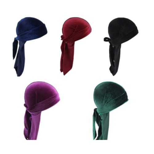 Plain Velvet Durag -5 In 1