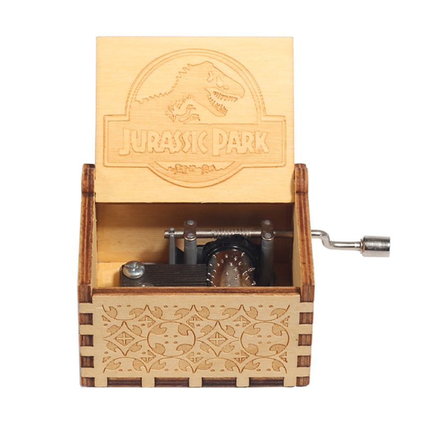 Captain Jack Sparrow Music Box Wooden Hand Cranked Music Box Zelda Theme Song-Jurassic Park