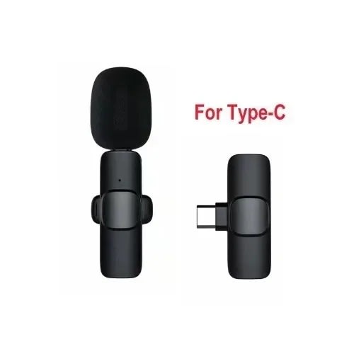 Wireless Microphone Lavalier Portable Audio Video Recording Mic For Android Type C