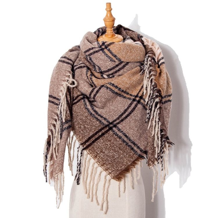 Autumn&Winter Fringed Scarf Thickening Shawl, Size:145cm