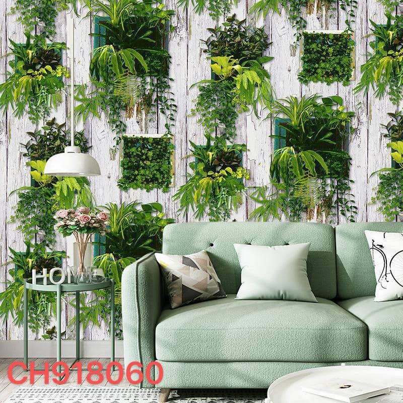 Adore Decor Green Hanging Decorative Floral 3D Wallpapers
