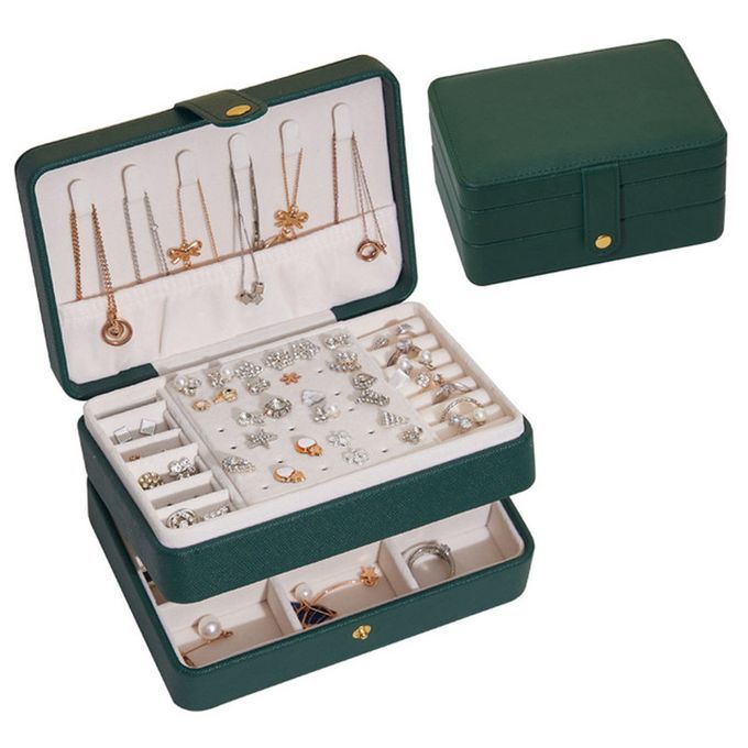 Double Jewelry Box (Does Not Include Any Jewelry) - Green
