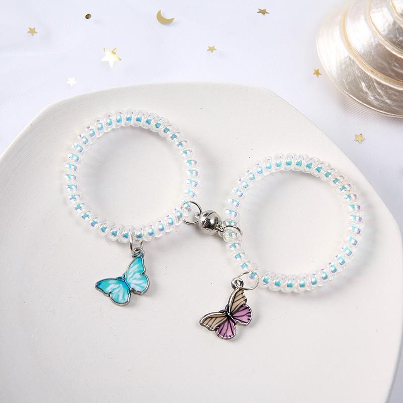 1 Pair Magnetic Couple Bracelet Gradient Butterfly Opposites