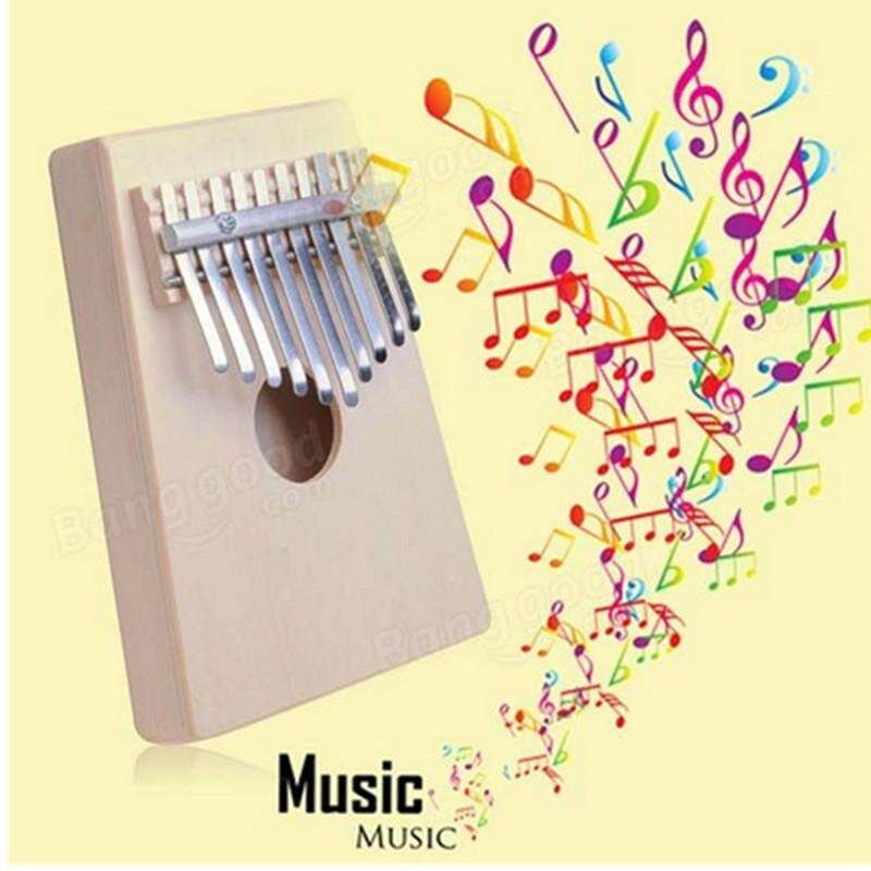 10 Key Finger Mbira Kalimba Likembe African Thumb Pocket Piano Beige