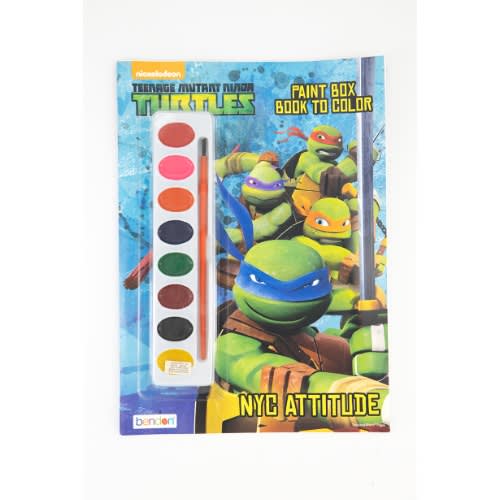 Nickelodeon Teenage Mutant Ninja Turtles Paint Box Book To Colour Nyc Attitude