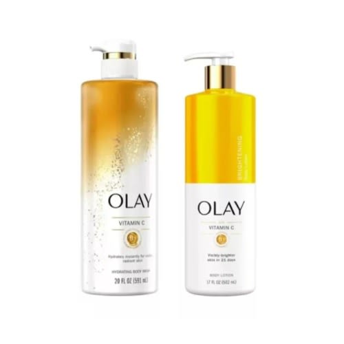 Olay Vitamin C B3 Hydrating Body Wash 20oz & Brightening Body Lotion 17oz Combo