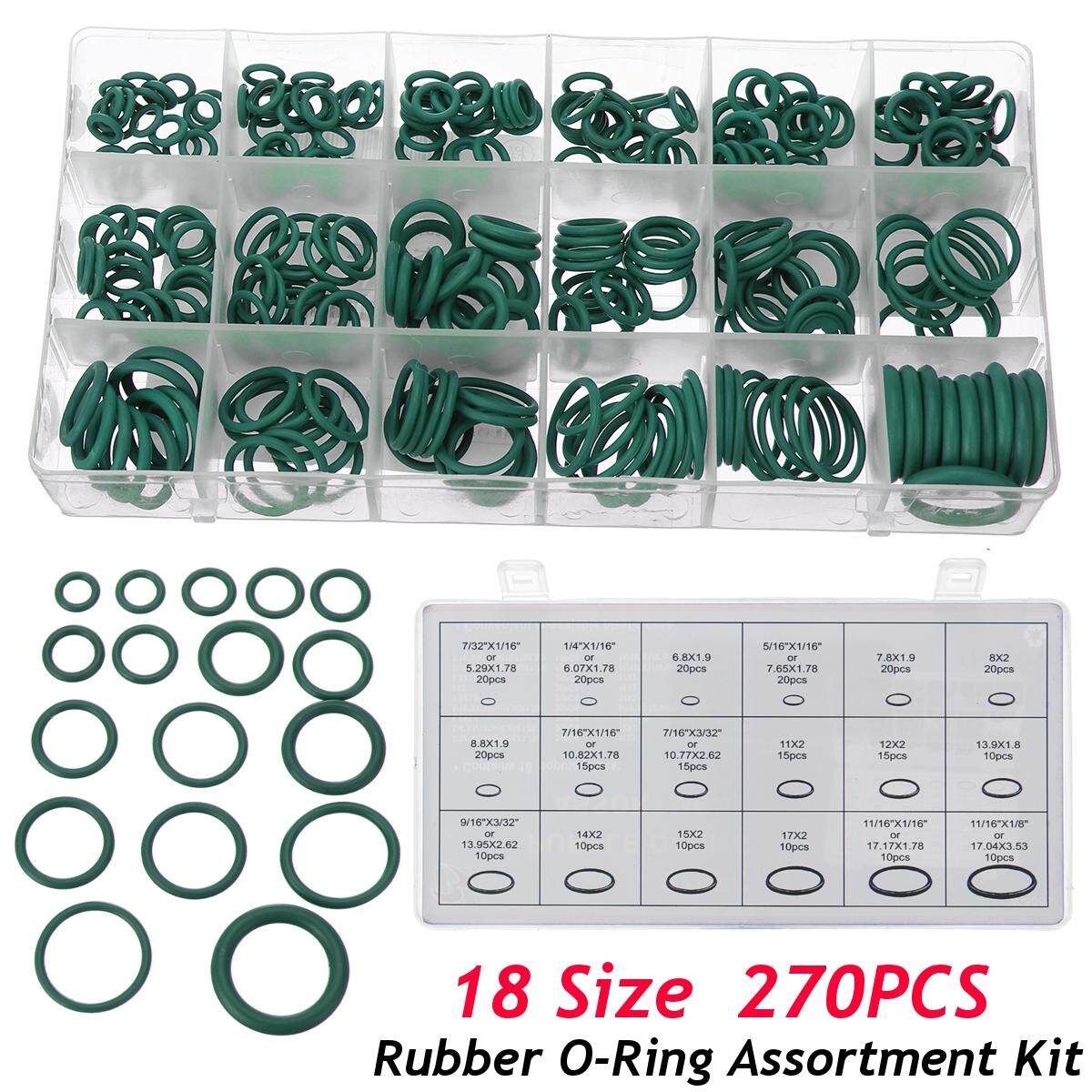 270Pcs Hydraulic Nitrile Seals Green Rubber O-Ring Assortment Kit