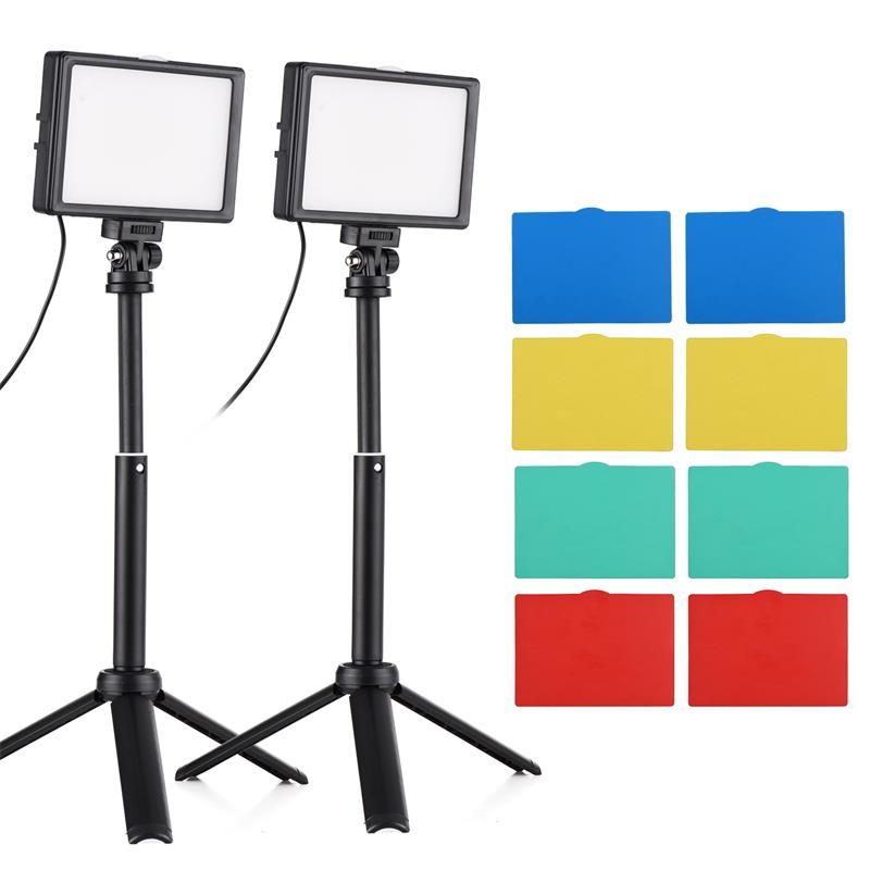 2Pack 15W LED Video Light Set Desktop Photography Fill Light