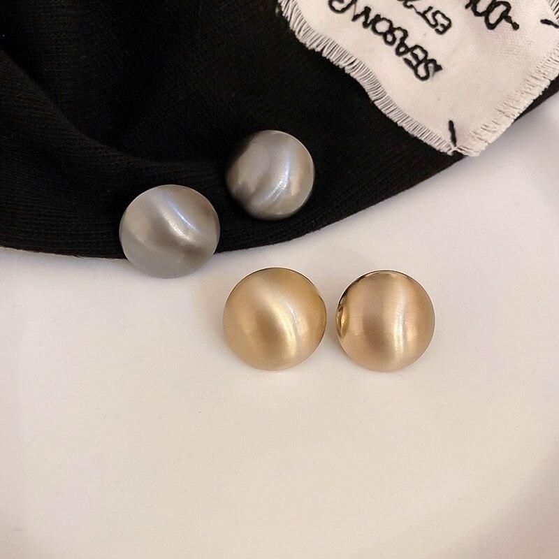 Daily Jewelry Make You Fashionable Gold Silver Color Geometric Round Stud Earrings Ew Simple Ear Stud for Women Ear Accessories