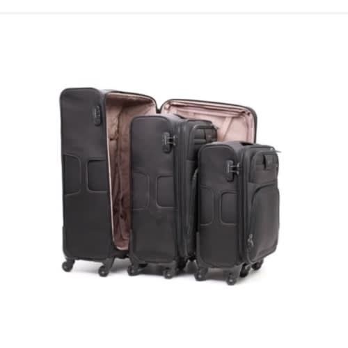 By 3sets Quad 360 Degree Wheels Luggage Boxes - Black