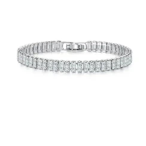 Men's Tennis Bracelet - Silver