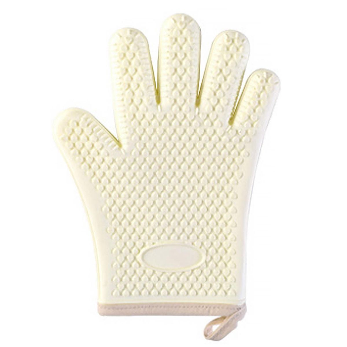 1Pc Oven Mitt Wear Resistant Comfortable Oven Grill Glove Beige
