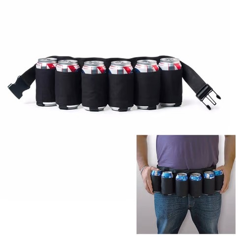 6 Pack Beer Belt Outdoor Beer & Soda Drink Holster Belt